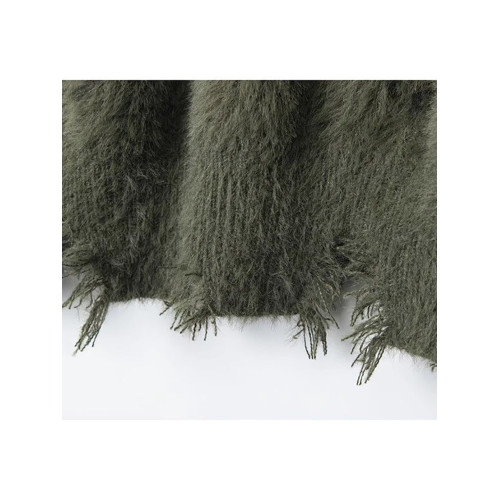 秋冬復古破舊感慵懶風蝴蝶提花毛衣女學生寬松百搭顯瘦針織衫上衣