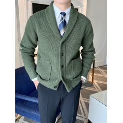 秋冬英倫風復古開衫毛衣男韓風修身商務針織外套時尚休閒夾克線衣