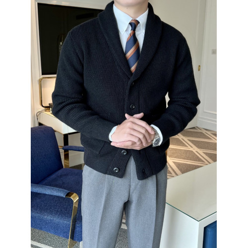 秋冬英倫風復古開衫毛衣男韓風修身商務針織外套時尚休閒夾克線衣