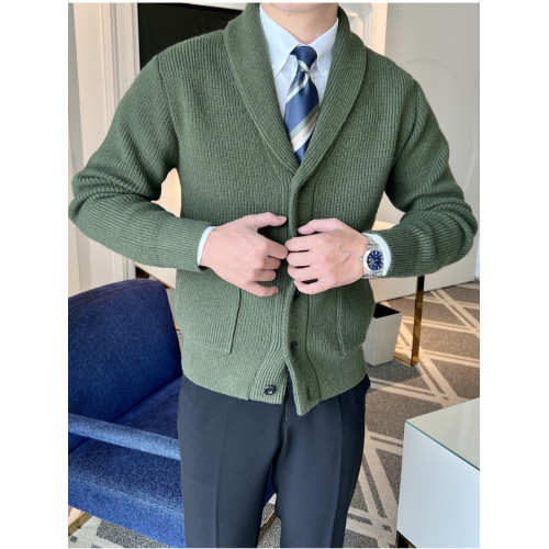 秋冬英倫風復古開衫毛衣男韓風修身商務針織外套時尚休閒夾克線衣