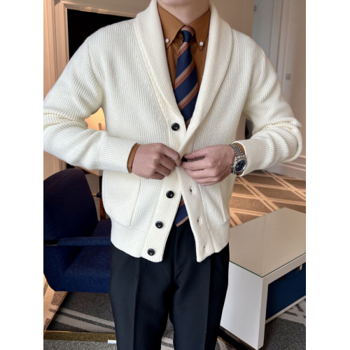 秋冬英倫風復古開衫毛衣男韓風修身商務針織外套時尚休閒夾克線衣