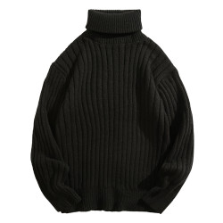 BMOB秋冬季加厚保暖高領毛衣男士ins潮流簡約百搭軟糯針織打底衫