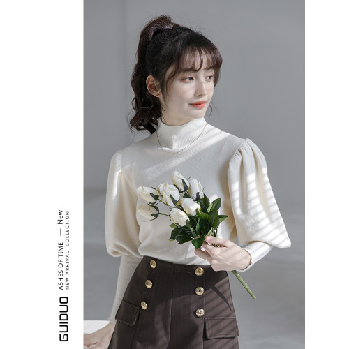 高領毛衣女設計感小衆泡泡袖秋冬2025年新款針織打底衫女內搭洋氣 高領毛衣女設計感小衆泡泡袖秋冬2025年新款針織打底衫女內搭洋氣