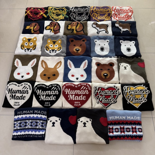 歐美日系潮牌秋冬男女情侶小衆卡通圖案提花寬鬆圓領針織衫毛線衣