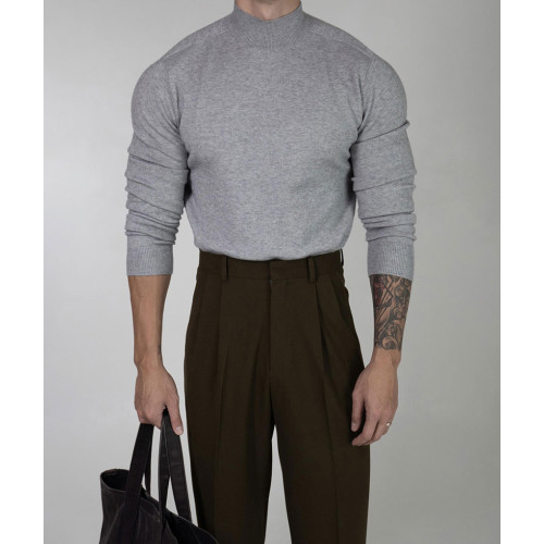 美國特種兵小高領針織衫男硬漢緊身彈力包芯紗毛衣保暖打底羊毛衫