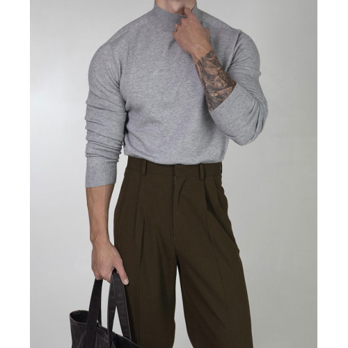 美國特種兵小高領針織衫男硬漢緊身彈力包芯紗毛衣保暖打底羊毛衫