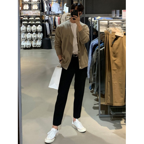 2025新款秋季毛衣外套男士開衫寬松休閒針織衫男長袖v領韓版潮流