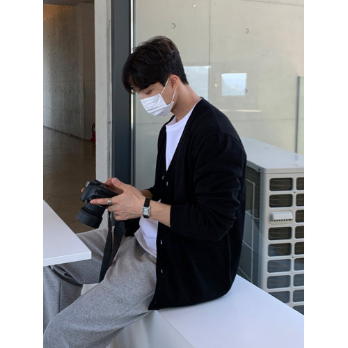 2025新款秋季毛衣外套男士開衫寬松休閒針織衫男長袖v領韓版潮流