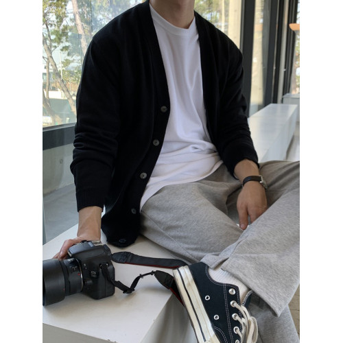 2025新款秋季毛衣外套男士開衫寬松休閒針織衫男長袖v領韓版潮流