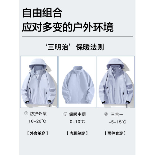 JEEP SPIRIT沖鋒衣男女款2025新款春秋冬季小個子三合一風衣外套 JEEP SPIRIT沖鋒衣男女款2025新款春秋冬季小個子三合一風衣外套