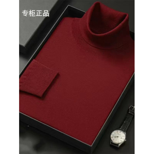 鄂爾多市100%毛衫男士中年高領薄款毛衣針織打底衫大碼春秋款