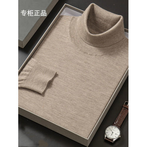 鄂爾多市100%毛衫男士中年高領薄款毛衣針織打底衫大碼春秋款