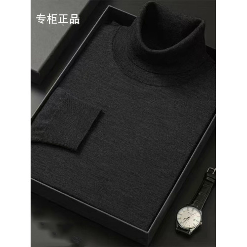 鄂爾多市100%毛衫男士中年高領薄款毛衣針織打底衫大碼春秋款