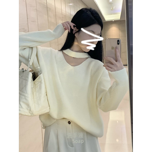 今年流行的漂亮毛衣女秋冬季2025新款慵懶風黑色v領針織內搭上衣 今年流行的漂亮毛衣女秋冬季2025新款慵懶風黑色v領針織內搭上衣