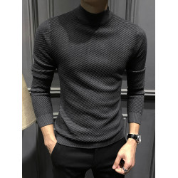 秋冬半高領男士毛衣2025新款冬季修身中領針織打底衫高級長袖內搭