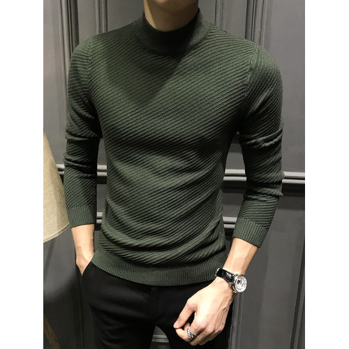 秋冬半高領男士毛衣2025新款冬季修身中領針織打底衫高級長袖內搭