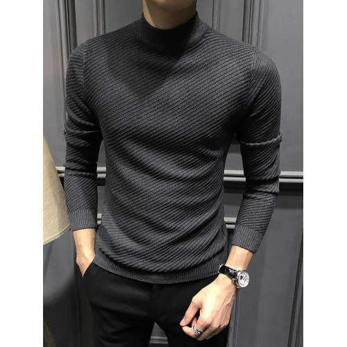 秋冬半高領男士毛衣2025新款冬季修身中領針織打底衫高級長袖內搭