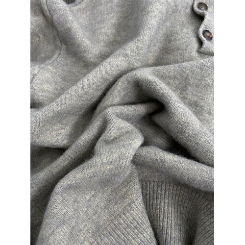 cleanfit淺灰色亨利領毛衣男款秋冬高級感美式復古慵懶打底針織衫