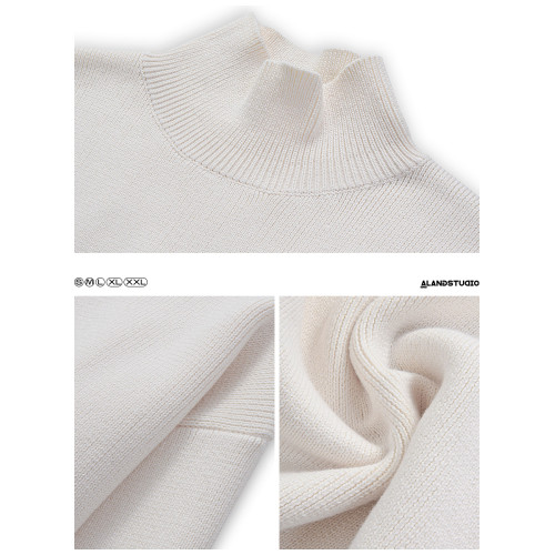 徐太浪高級感純色半高領毛衣男秋冬休閒慵懶風保暖內搭打底衫上衣