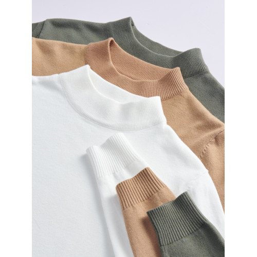 半高領毛衣男春秋款加絨加厚中領打底衫男內搭針織衫純色秋冬上衣