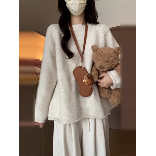 寬松套頭毛衣女秋冬季2025新款慵懶高級感加厚內搭打底針織衫上衣 寬松套頭毛衣女秋冬季2025新款慵懶高級感加厚內搭打底針織衫上衣