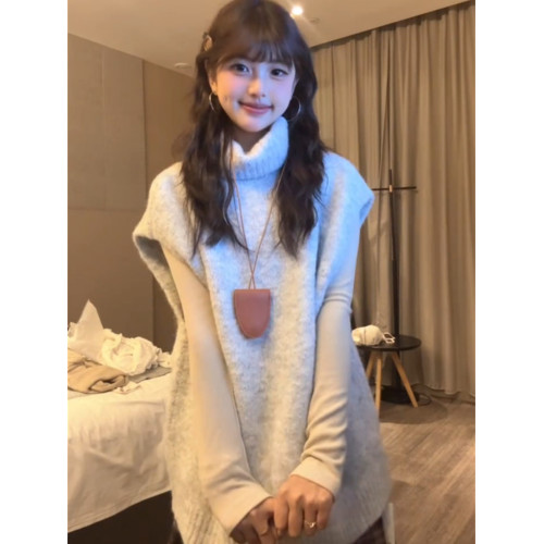 韓系復古高級感寬松簡約高領馬甲女春秋高級感百搭甜辣風別致上衣 韓系復古高級感寬松簡約高領馬甲女春秋高級感百搭甜辣風別致上衣