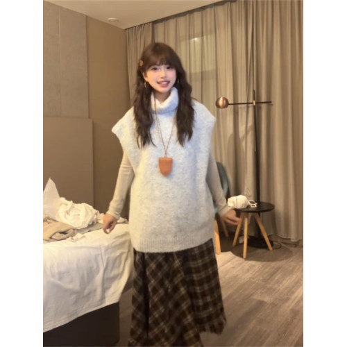 韓系復古高級感寬松簡約高領馬甲女春秋高級感百搭甜辣風別致上衣 韓系復古高級感寬松簡約高領馬甲女春秋高級感百搭甜辣風別致上衣