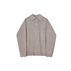 MRCYC休閒翻領針織衫男士秋季新款韓系潮流寬松慵懶風長袖毛衣