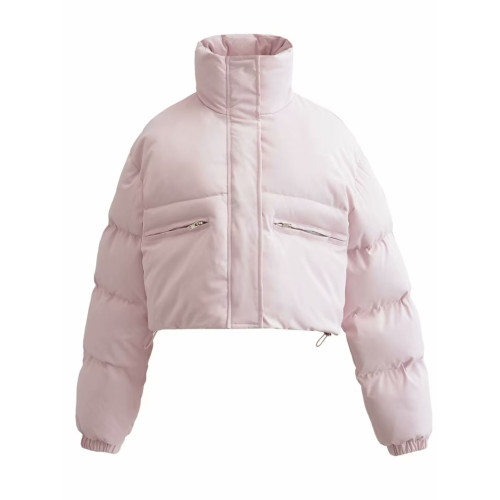 辣妹立領拉鍊松緊收腰短款麵包服美式ins博主保暖大口袋棉外套 辣妹立領拉鍊松緊收腰短款麵包服美式ins博主保暖大口袋棉外套