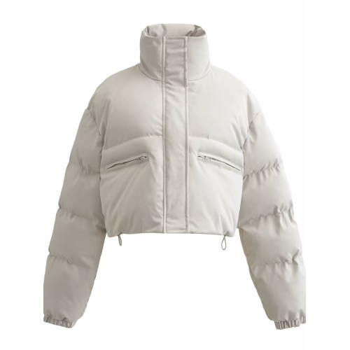 辣妹立領拉鍊松緊收腰短款麵包服美式ins博主保暖大口袋棉外套 辣妹立領拉鍊松緊收腰短款麵包服美式ins博主保暖大口袋棉外套