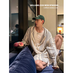 秋冬復古港風潮牌小衆設計雜線鏤空針織衫毛衣男女休閒開衫外套