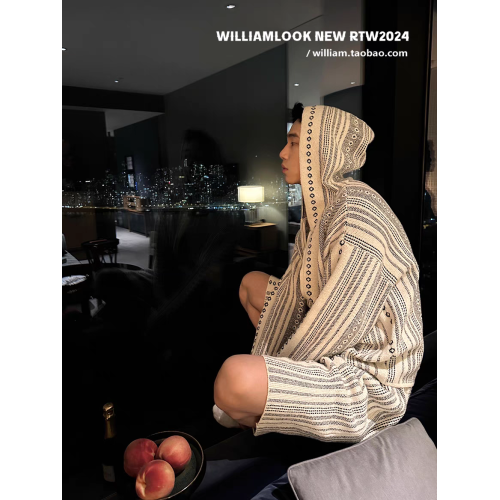 秋冬復古港風潮牌小衆設計雜線鏤空針織衫毛衣男女休閒開衫外套