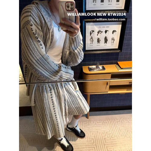 秋冬復古港風潮牌小衆設計雜線鏤空針織衫毛衣男女休閒開衫外套