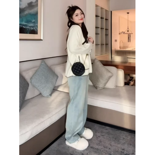 大碼慵懶風v領寬松內搭針織衫毛衣秋冬胖mm顯瘦小香風外套上衣女 大碼慵懶風v領寬松內搭針織衫毛衣秋冬胖mm顯瘦小香風外套上衣女