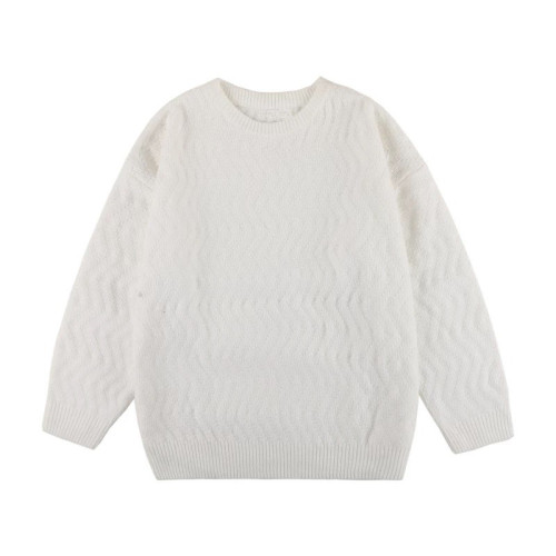 絞花圓領毛衣男士秋冬季加厚高級感慵懶風線衣寬松情侶針織衫外套