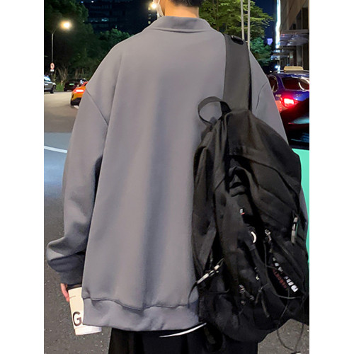 開衫毛衣男新款秋冬季休閒寬松線衣服男潮流帥氣加絨加厚針織外套