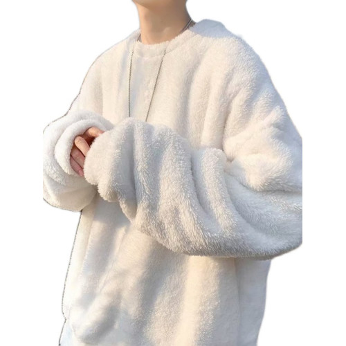 港風潮牌毛絨衛衣男韓版潮流百搭寬松保暖秋冬毛衣情侶外套打底衫