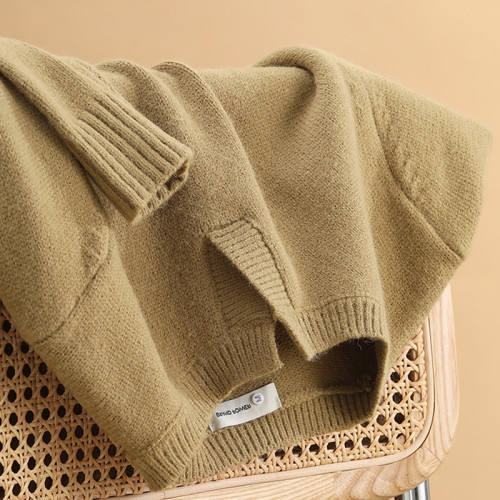 秋冬V領男品質螺紋毛線上衣純色休閒長袖針織打底衫內搭毛衣外套