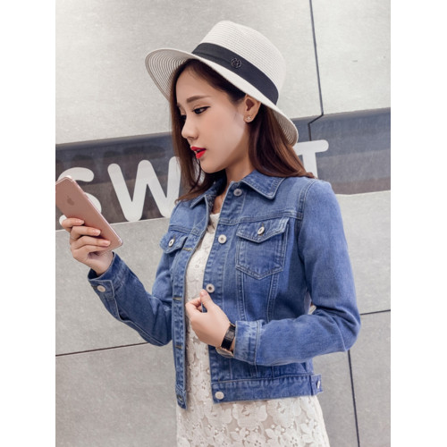 小個子休閒修身牛仔短外套女春秋季韓版新款時尚百搭顯瘦牛仔衣