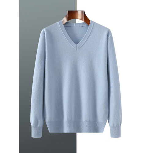 男V領薄款羊毛針織毛衣2025春季商務休閒保暖純色內搭打底衫潮