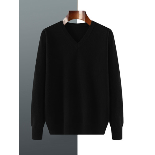 男V領薄款羊毛針織毛衣2025春季商務休閒保暖純色內搭打底衫潮