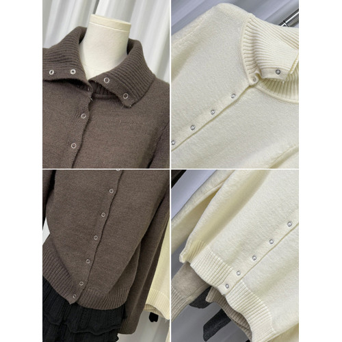 秋冬新款韓系氣質高領單排釦長袖針織開衫外穿寬松顯瘦毛衣短外套 秋冬新款韓系氣質高領單排釦長袖針織開衫外穿寬松顯瘦毛衣短外套