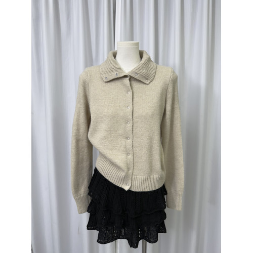 秋冬新款韓系氣質高領單排釦長袖針織開衫外穿寬松顯瘦毛衣短外套 秋冬新款韓系氣質高領單排釦長袖針織開衫外穿寬松顯瘦毛衣短外套