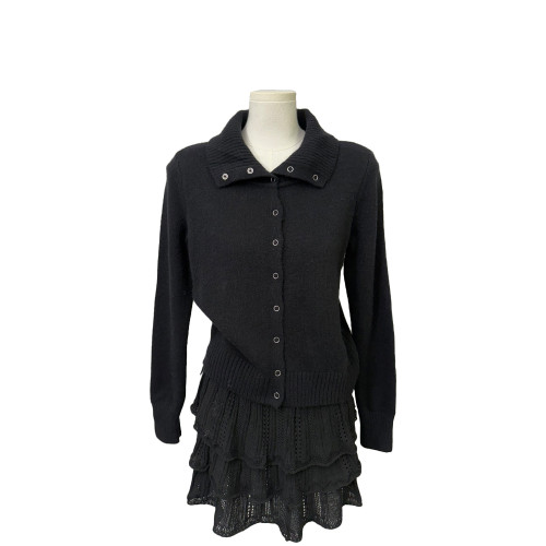 秋冬新款韓系氣質高領單排釦長袖針織開衫外穿寬松顯瘦毛衣短外套 秋冬新款韓系氣質高領單排釦長袖針織開衫外穿寬松顯瘦毛衣短外套