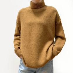 單/加厚款/質量很好/很保暖/大碼簡約休閒高領毛衣打底衫女冬