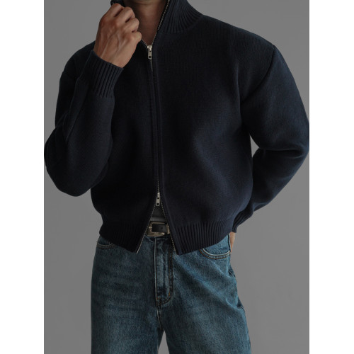 Primas  短款毛衣外套男秋冬季高級感老錢風加厚針織開衫輕熟風