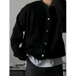 SSUMENAM「老錢風 針織開衫」高級感毛衣男秋冬季保暖棕色外套