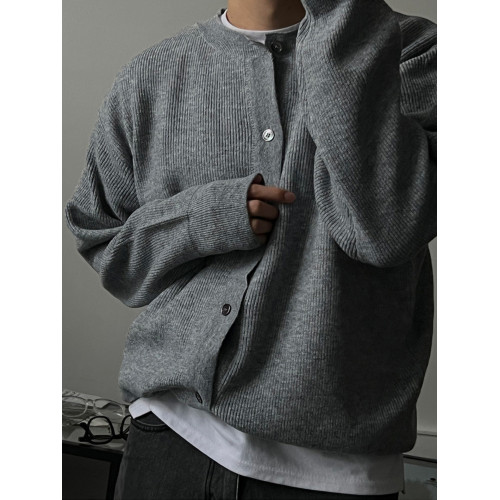 SSUMENAM「老錢風 針織開衫」高級感毛衣男秋冬季保暖棕色外套