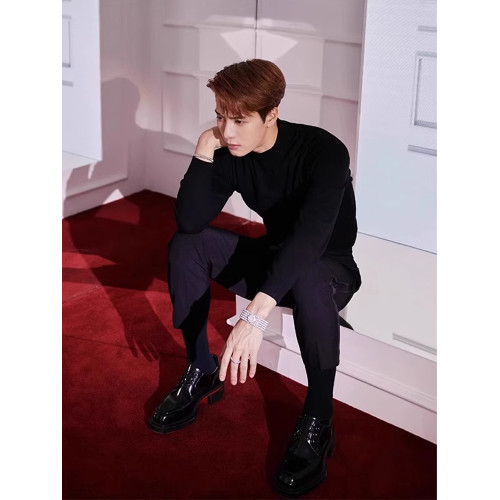 王嘉爾同款半高領長袖針織衫毛衣男春秋黑色修身內搭打底衫男上衣