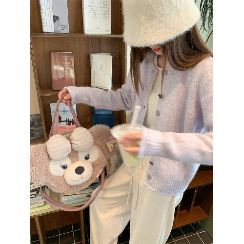 曾小鹹 早秋穿搭韓系紫色毛衣外套女秋季外穿小個子針織開衫上衣